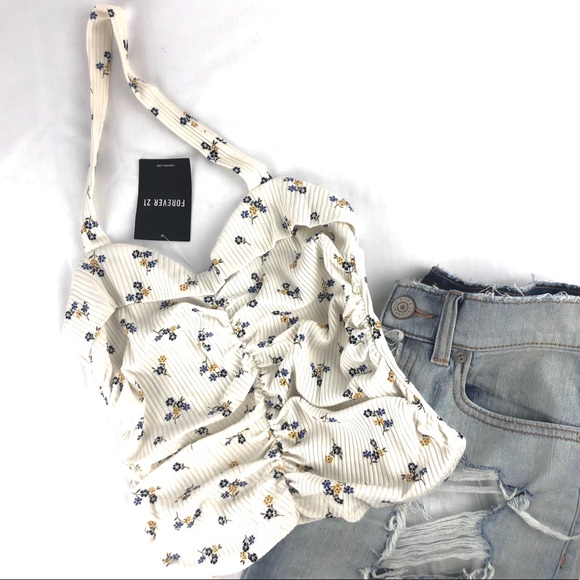 ✰ 3/$20 Forever 21 Floral Halter Top - Picture 2 of 3